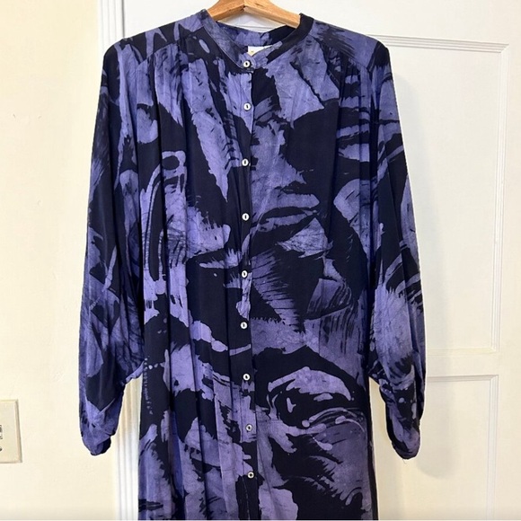 Osei Duro Flouncy Dress in Rorschach w/pockets no belt Size L - Picture 3 of 6